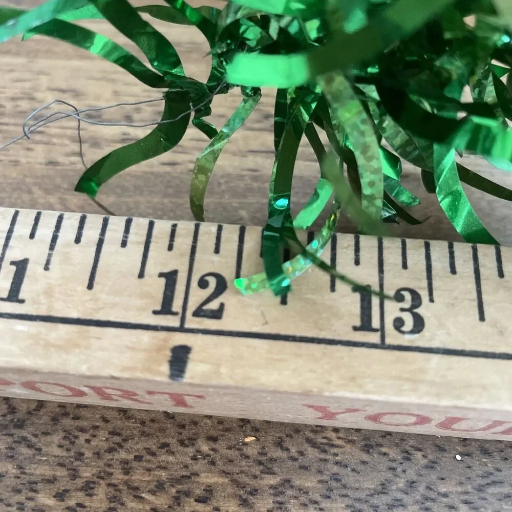270” Green 2 Tone Wired Christmas Tinsel Garland
